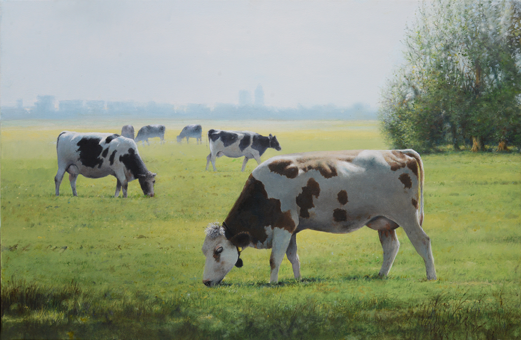 'Cows near Zunderdorp, Waterland', 60 x 90 cm. Oil on canvas.