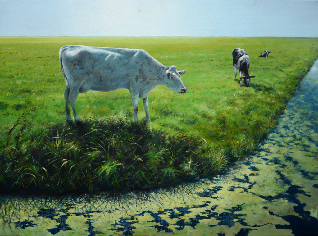 'Cows near Oudewater', 60 x 80 cm. Oil on canvas.